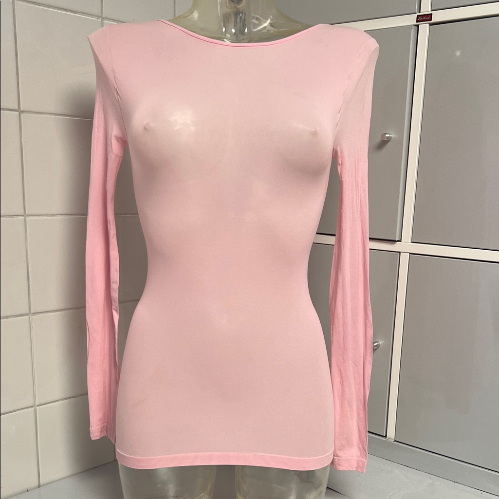 Ballet Pink Deep Scoop Back Sheer Stocking Top Guc